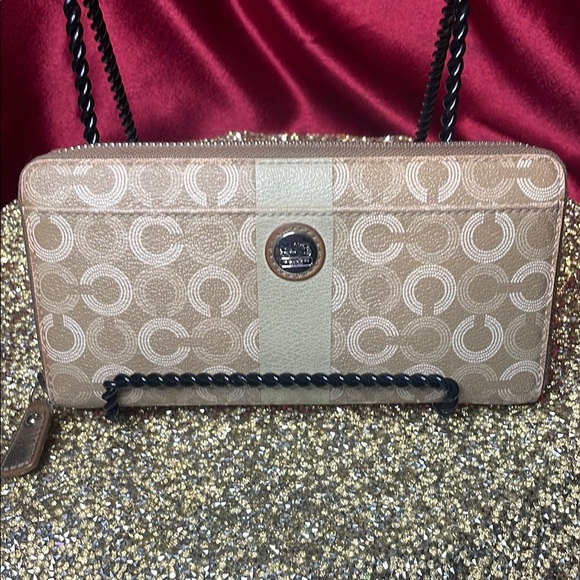Coach Signature Beige Wallet